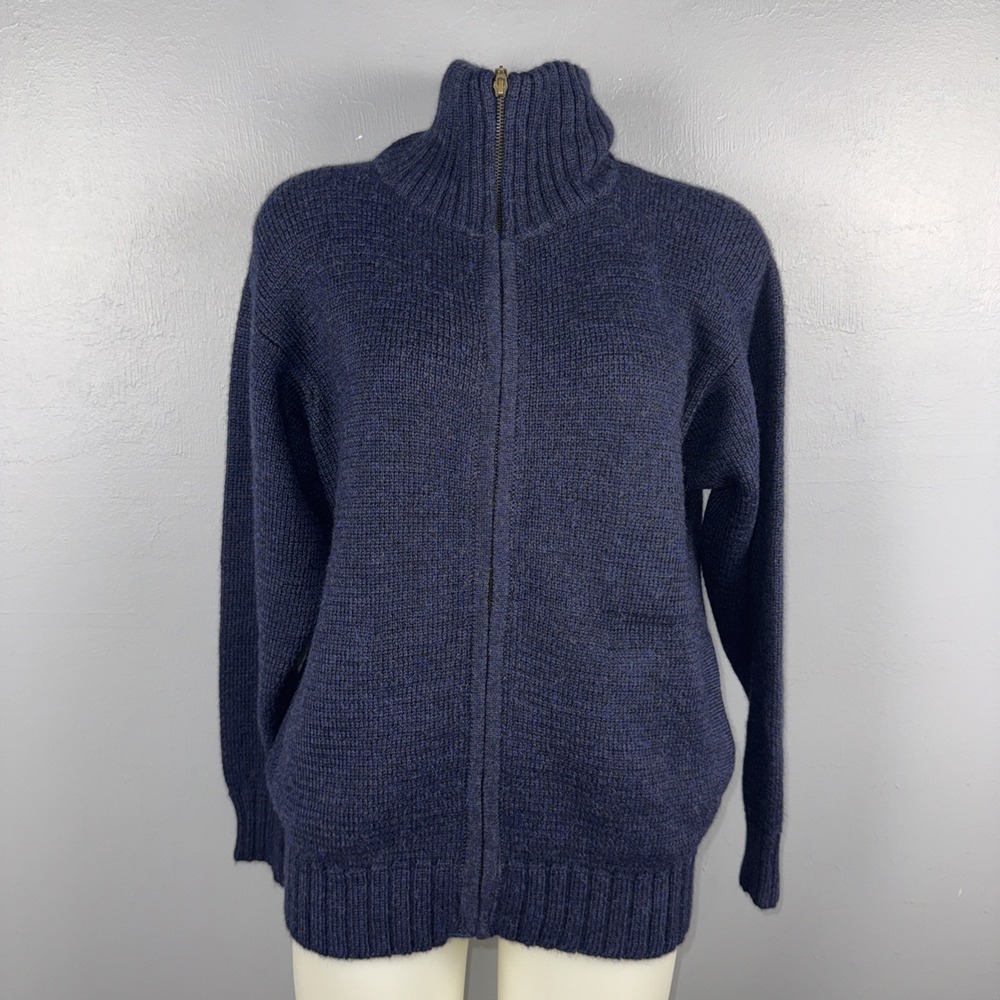 Ankana 100% Baby Llama Tight Knitted Sweater Cardi *L Dark Blue Peru Soft  *READ